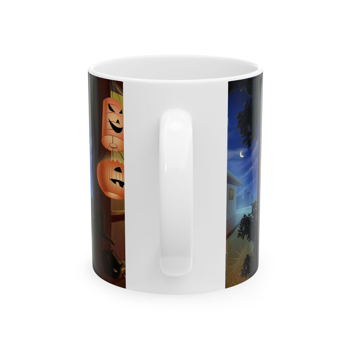 Halloween Ceramic Mug – Spooky Night Pumpkin & Ghost Coffee Cup (11oz/15oz)