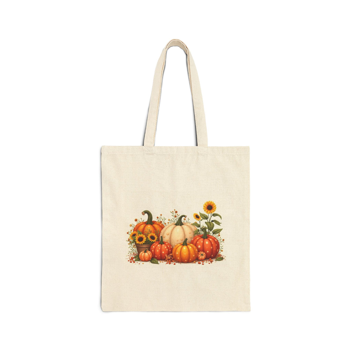 Autumn Leaves Canvas Tote — Fall Leaf Print Cotton Bag