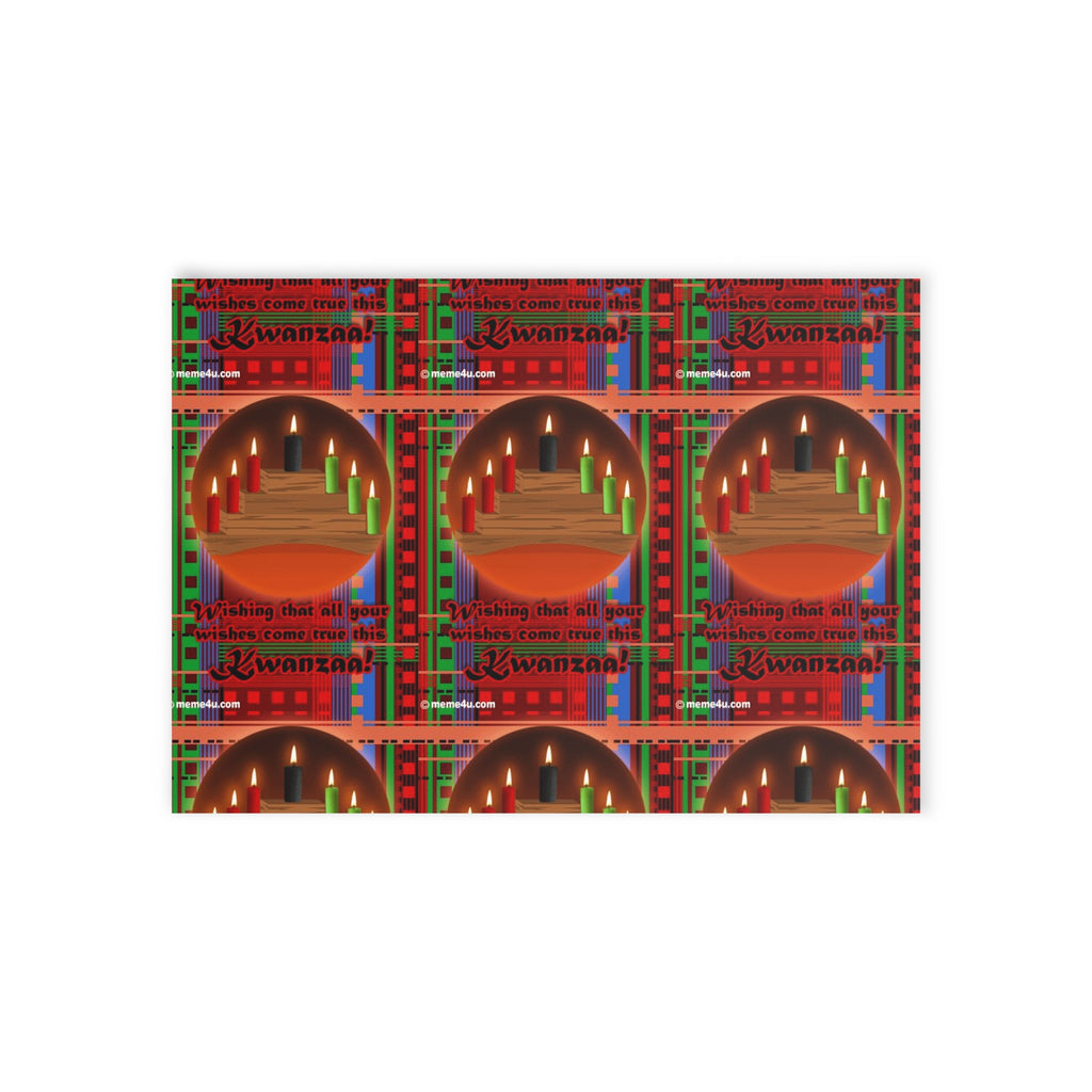 Holiday Card — Festive Candle Plaid Two-Sided Greeting Card