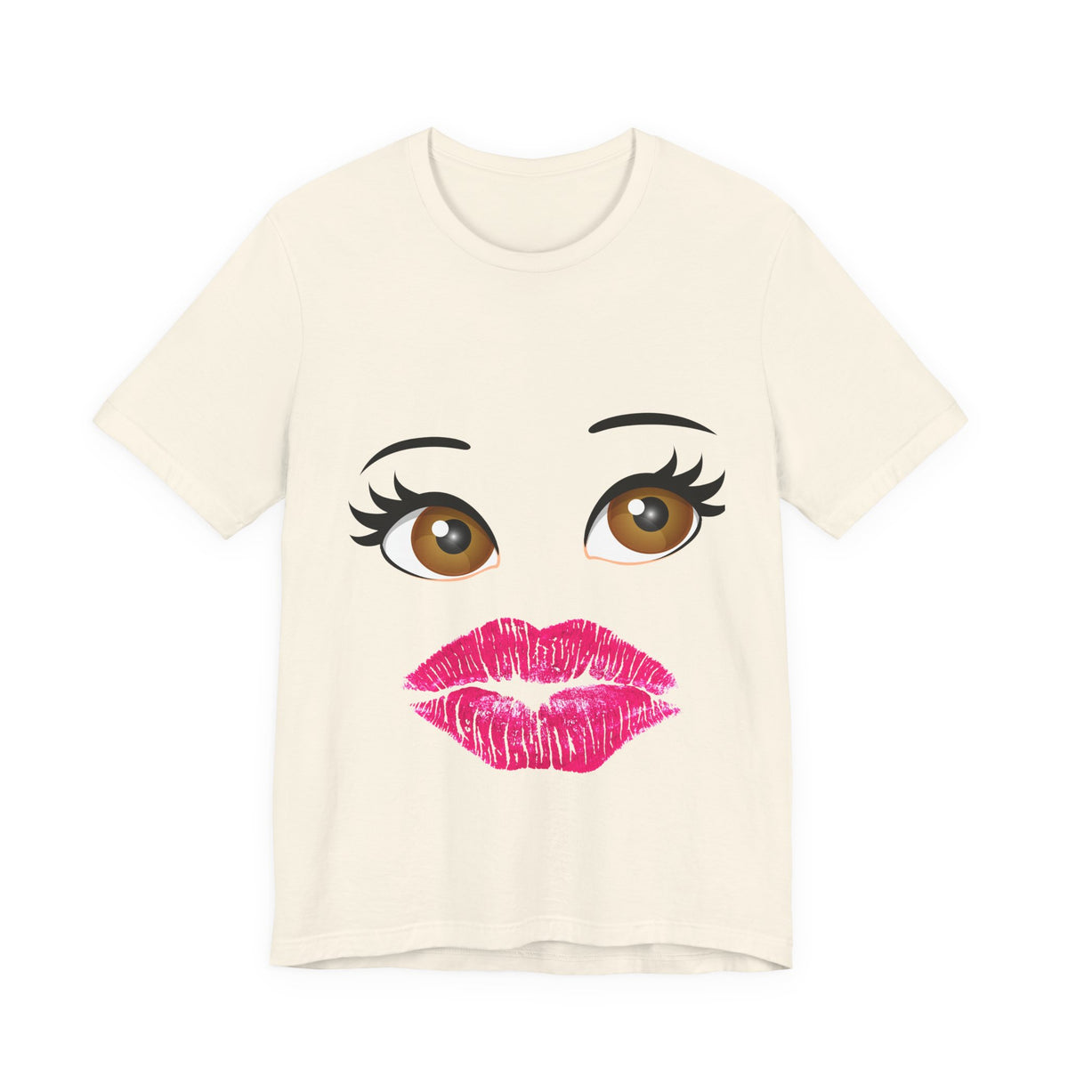Kiss & Wink Graphic Tee — Cute Lip Print T-Shirt