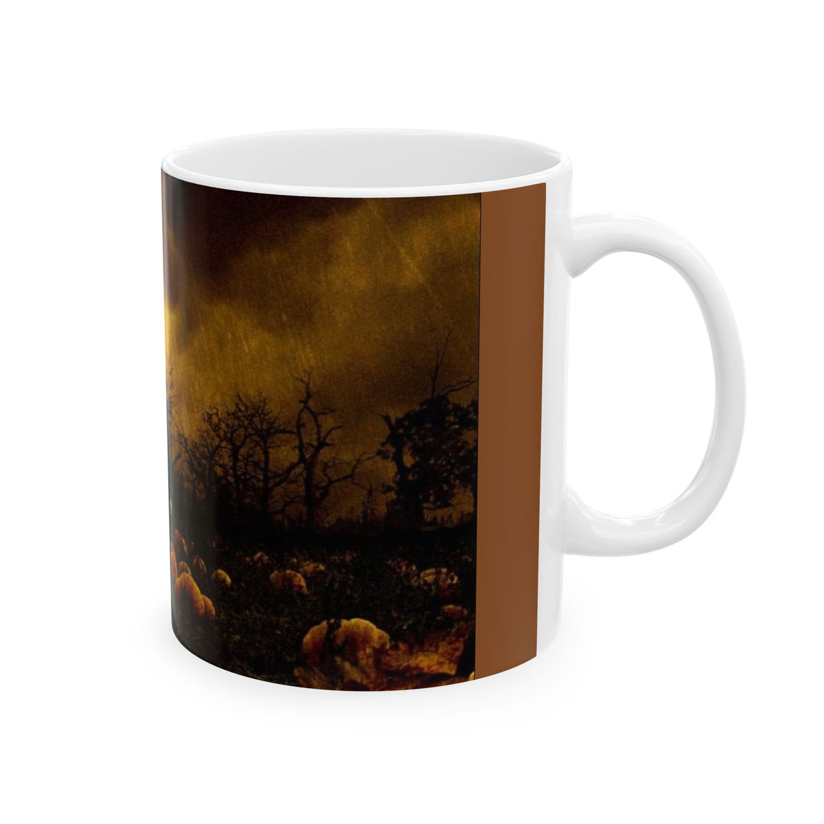 Halloween Horror Pumpkin Field Mug — Spooky Michael-Style Thriller Coffee Cup (11oz/15oz)