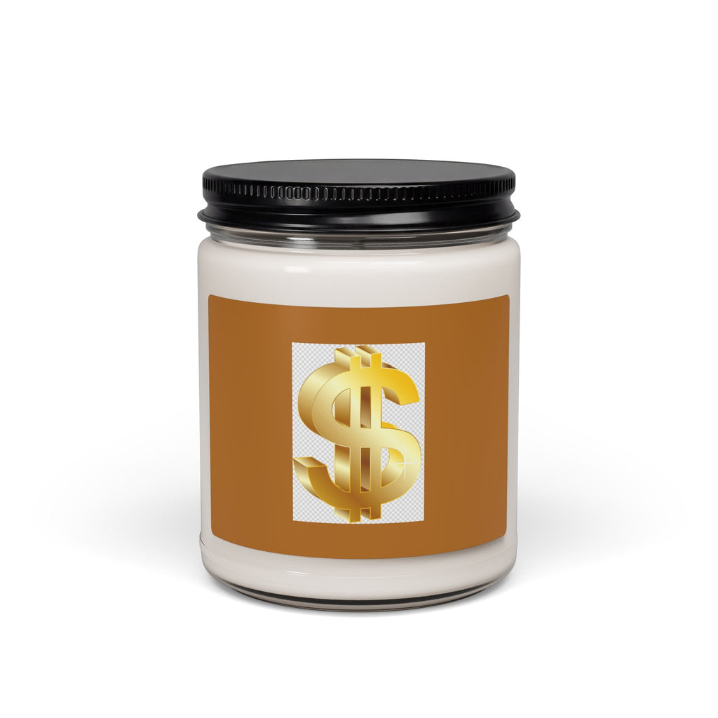 Money Symbol Soy Candle — 9oz Scented Jar Candle (Golden Dollar Sign)