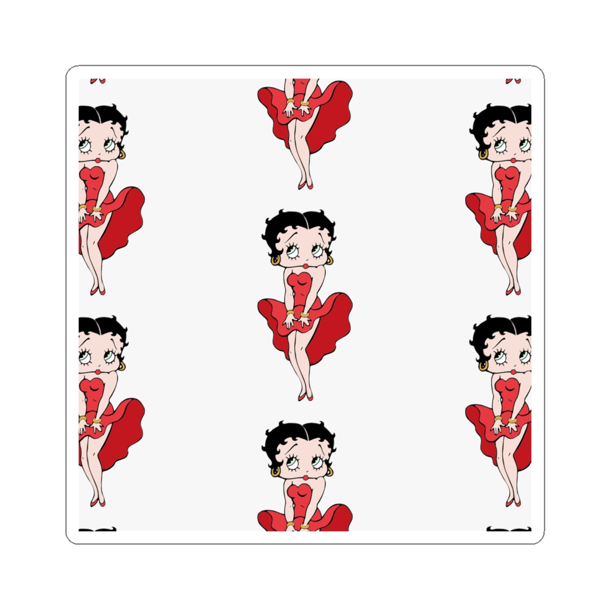Betty Boop Red Dress Kiss-Cut Sticker Sheet