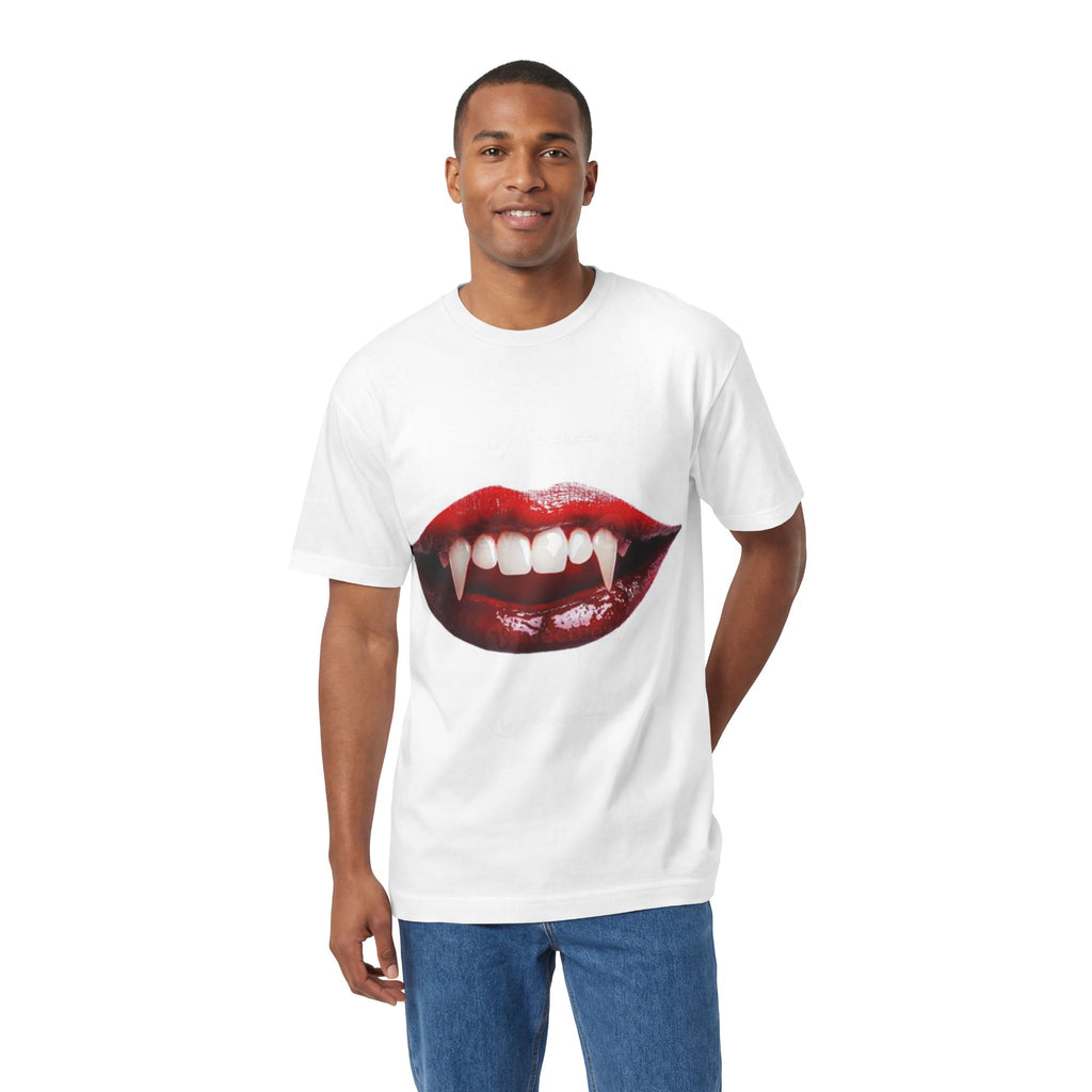 Vampire Kiss Tee — Red Lip Fangs Graphic T-Shirt