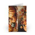 Autumn Pumpkins Greeting Card — Fall Leaves Thanksgiving Note Card