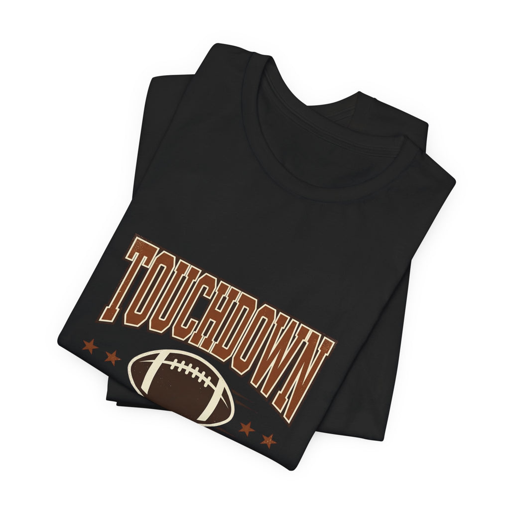 Touchdown Is Here T-Shirt | Football Season Retro Helmet & Script