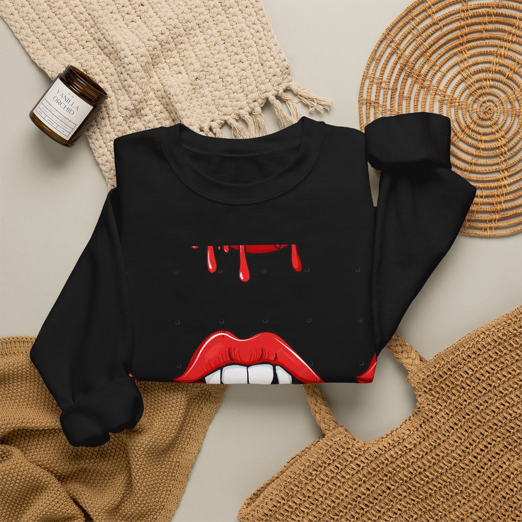 Bloody Lips Graphic Crewneck Sweatshirt
