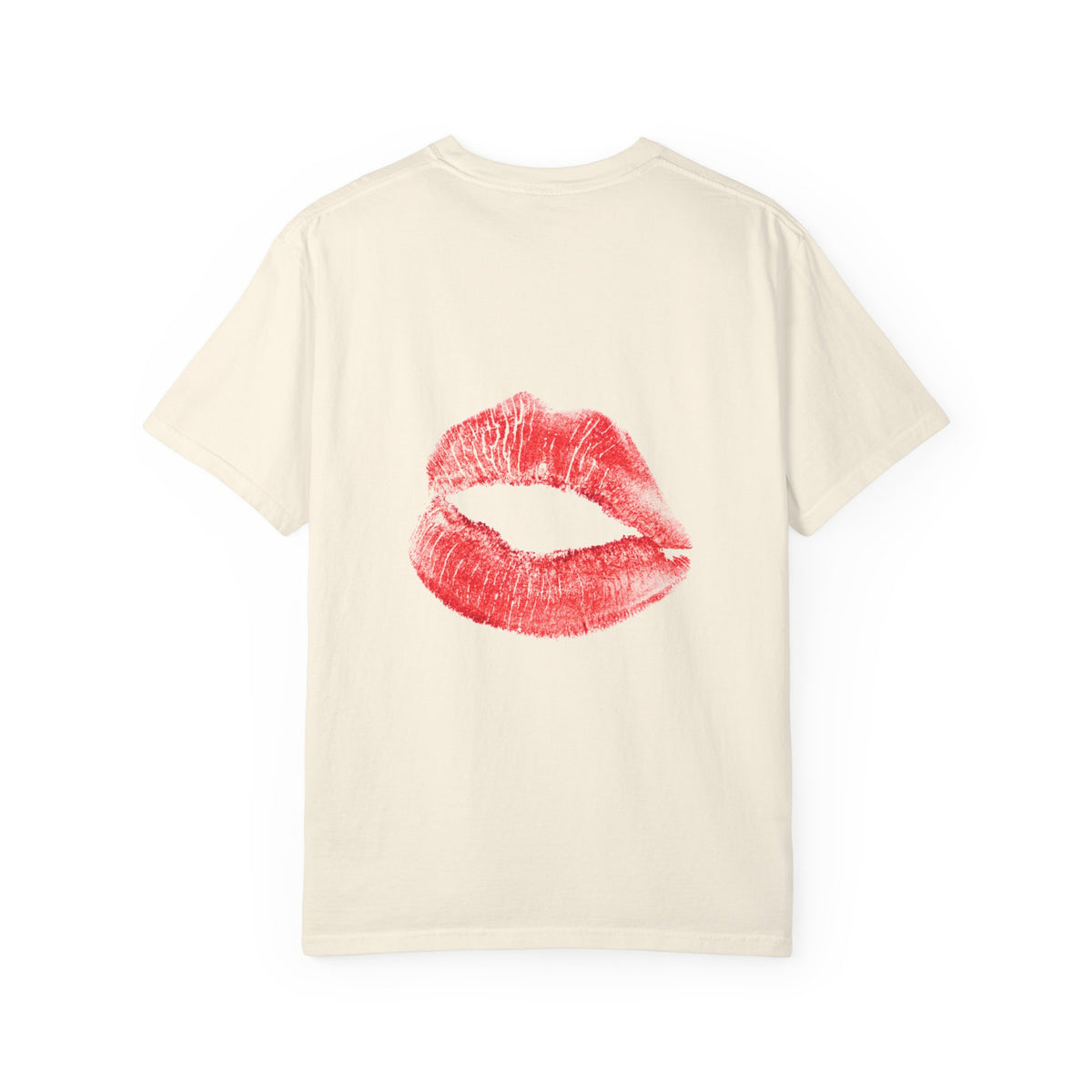 Kiss Face T-Shirt — Playful Lip Print Tee with Flirty Eyes