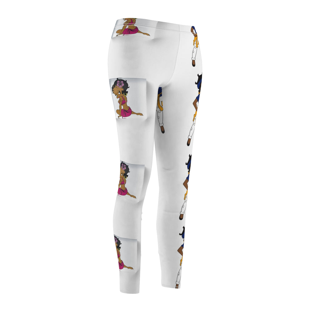 Patriotic Pin-Up Leggings — Red & White Cut‑And‑Sew Casual Leggings with Retro Sailor Girl Print