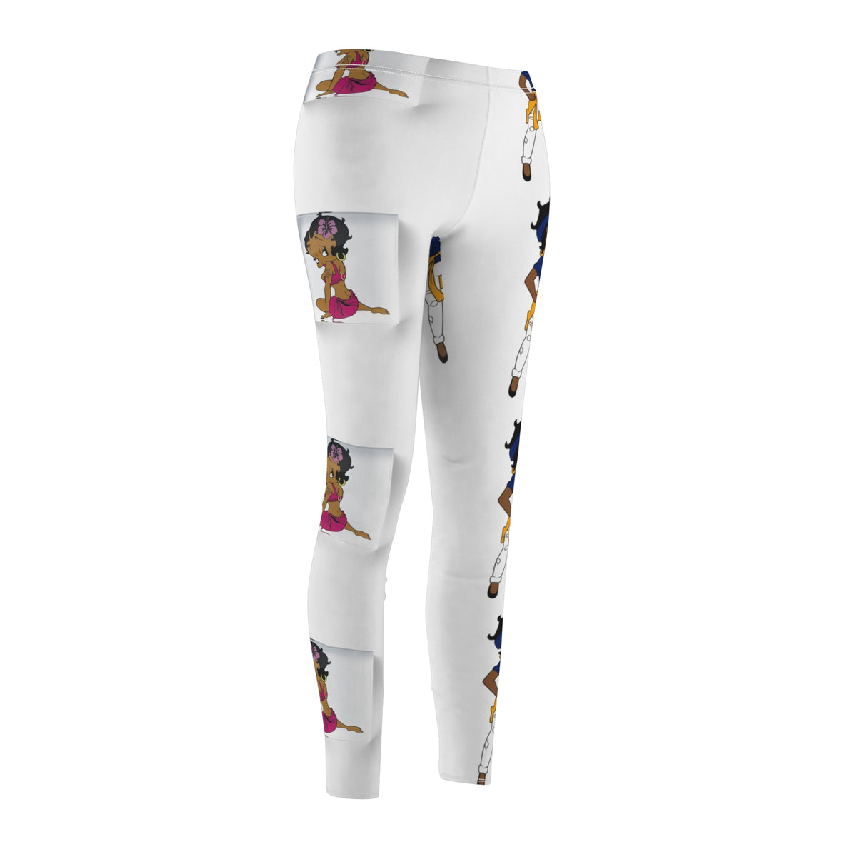 Patriotic Pin-Up Leggings — Red & White Cut‑And‑Sew Casual Leggings with Retro Sailor Girl Print