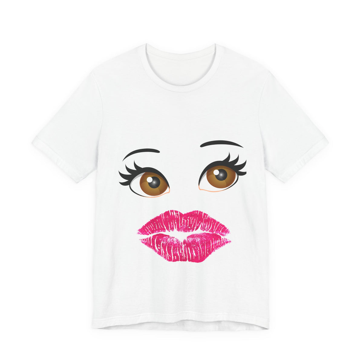 Kiss & Wink Graphic Tee — Cute Lip Print T-Shirt