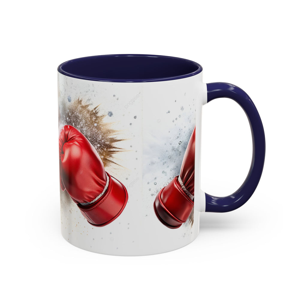 Boxing Gloves Coffee Mug — Retro Red Boxing Glove Accent Mug (11/15oz)