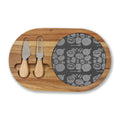 Engraved Bamboo Charcuterie Board with Cheese Knives — Floral Slate Inlay