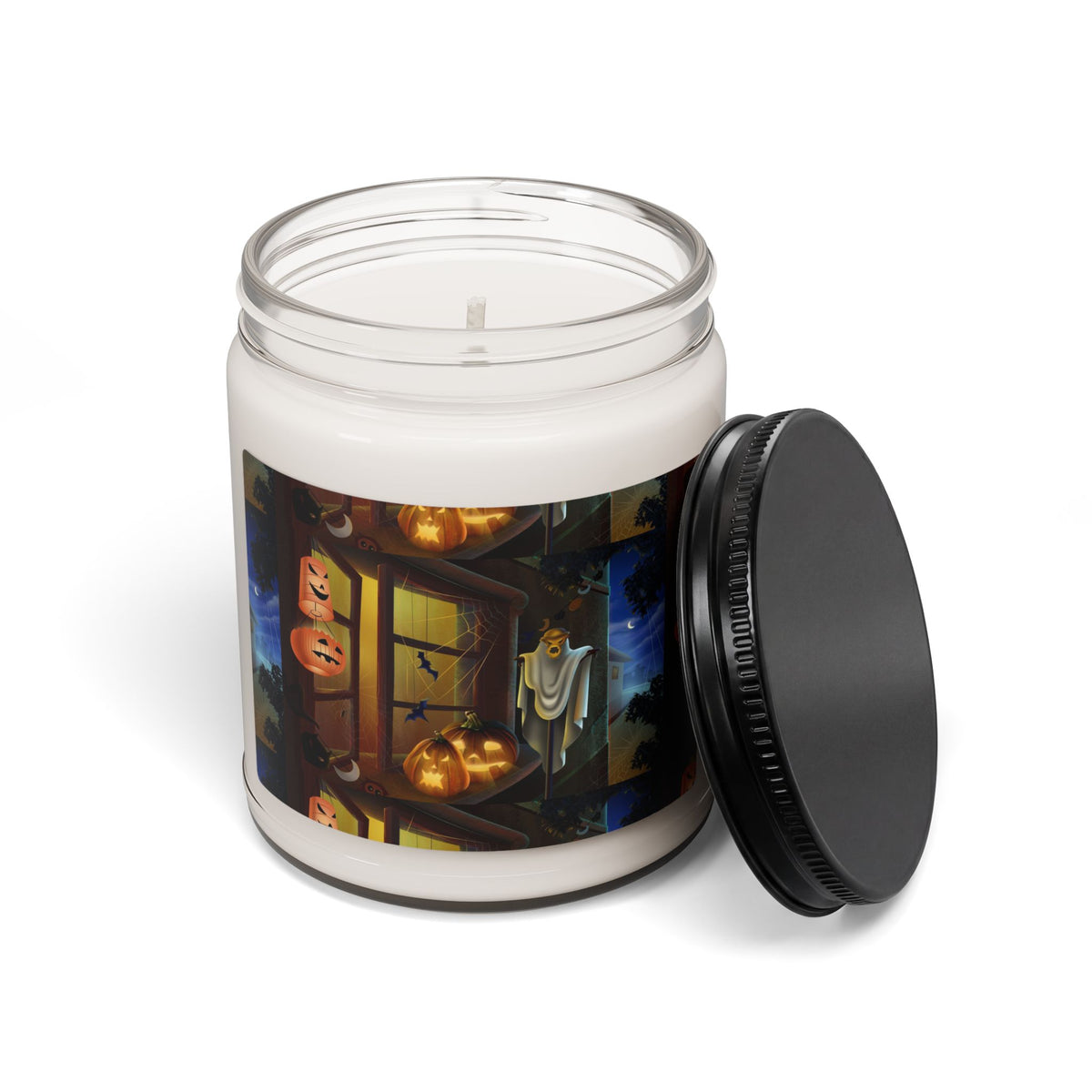 Halloween Pumpkin & Ghost Scented Soy Candle — 9oz Fall Fragrance Jar
