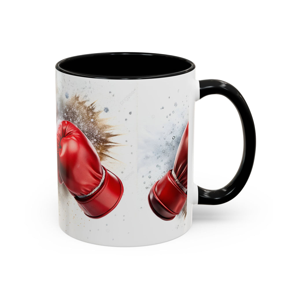 Boxing Gloves Coffee Mug — Retro Red Boxing Glove Accent Mug (11/15oz)