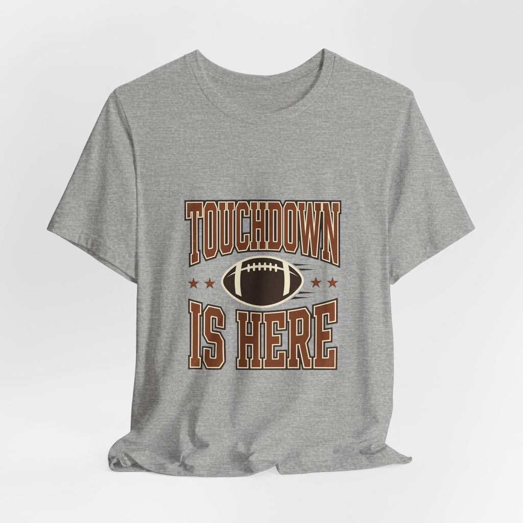 Touchdown Is Here T-Shirt | Football Season Retro Helmet & Script