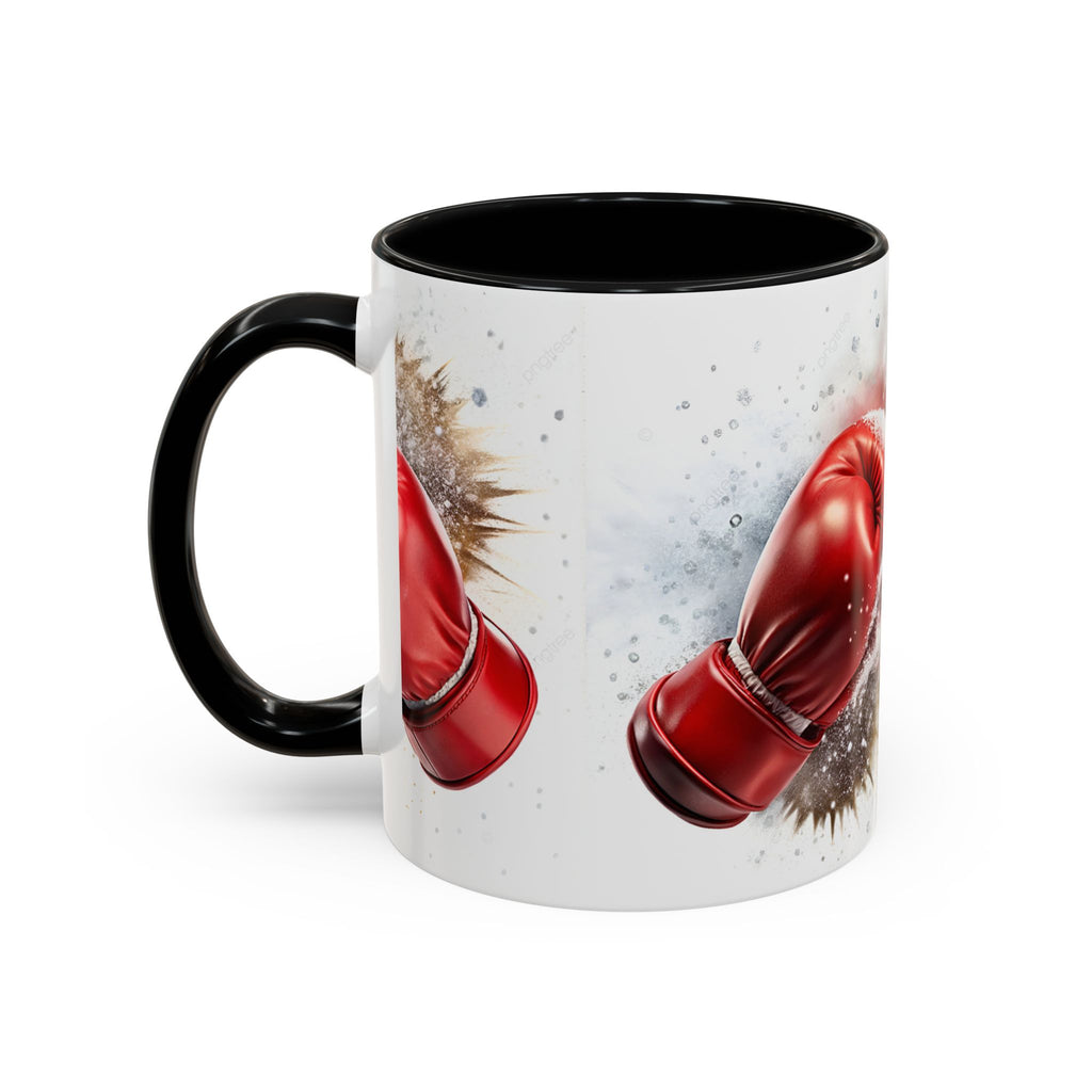 Boxing Gloves Coffee Mug — Retro Red Boxing Glove Accent Mug (11/15oz)