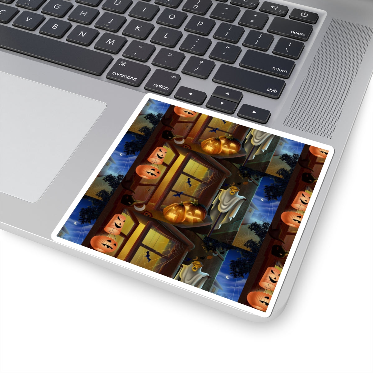 Halloween Haunted House Kiss-Cut Sticker (Pumpkins & Ghosts)