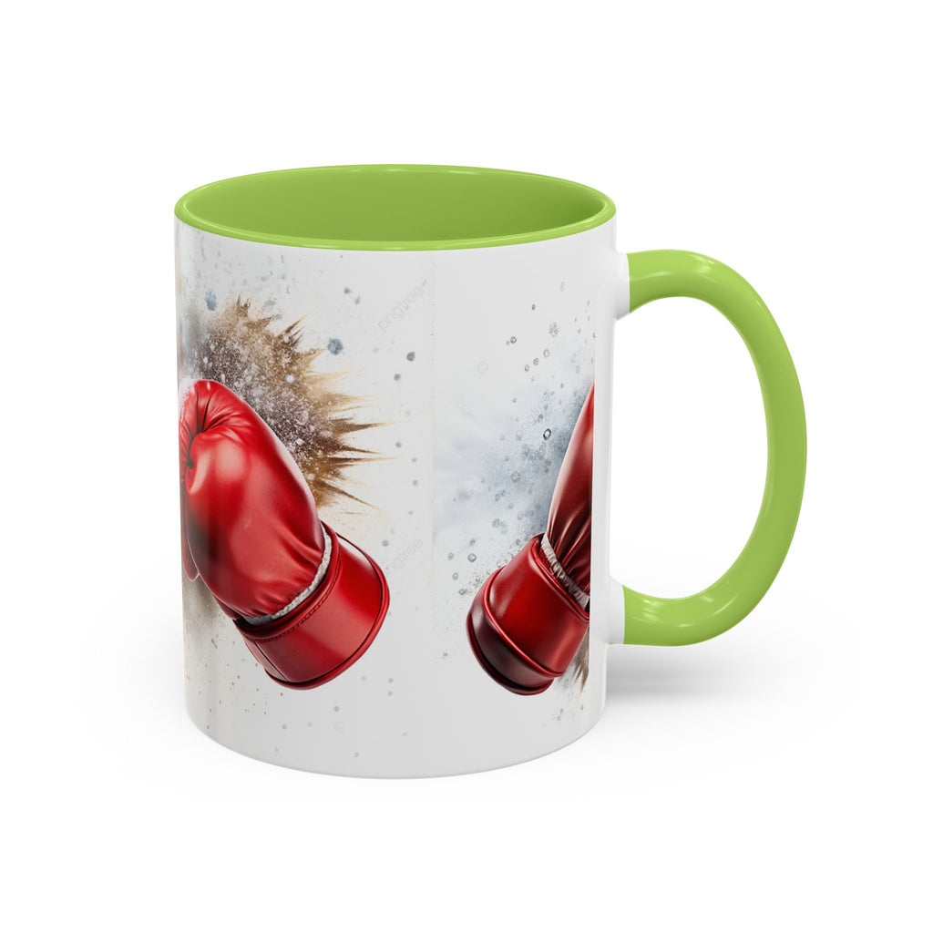 Boxing Gloves Coffee Mug — Retro Red Boxing Glove Accent Mug (11/15oz)