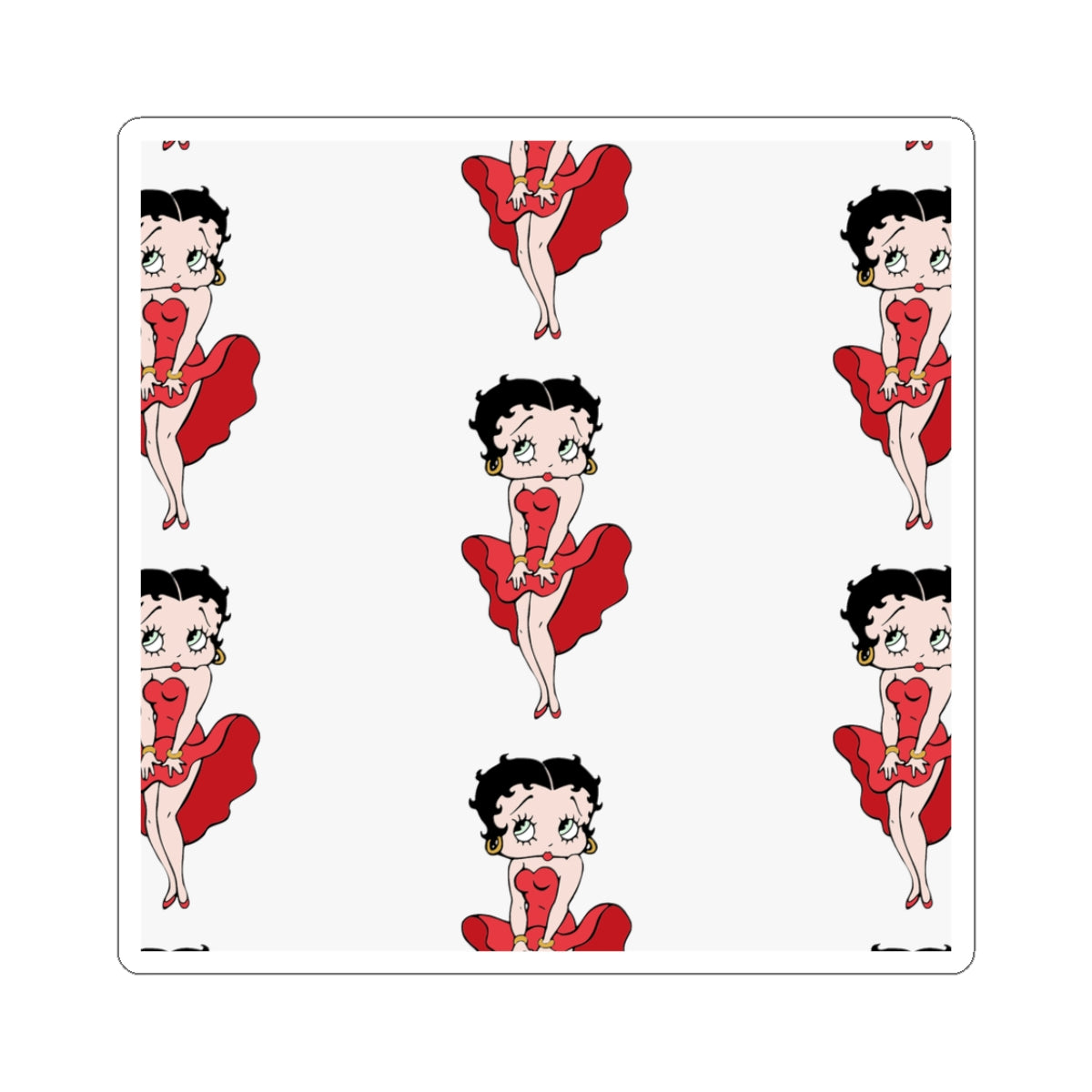 Betty Boop Red Dress Kiss-Cut Sticker Sheet