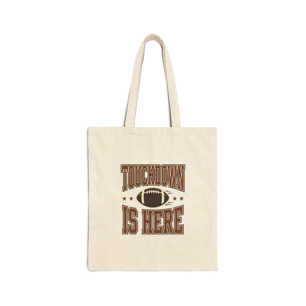 Touchdown Is Here Tote | Football Season Canvas Tote