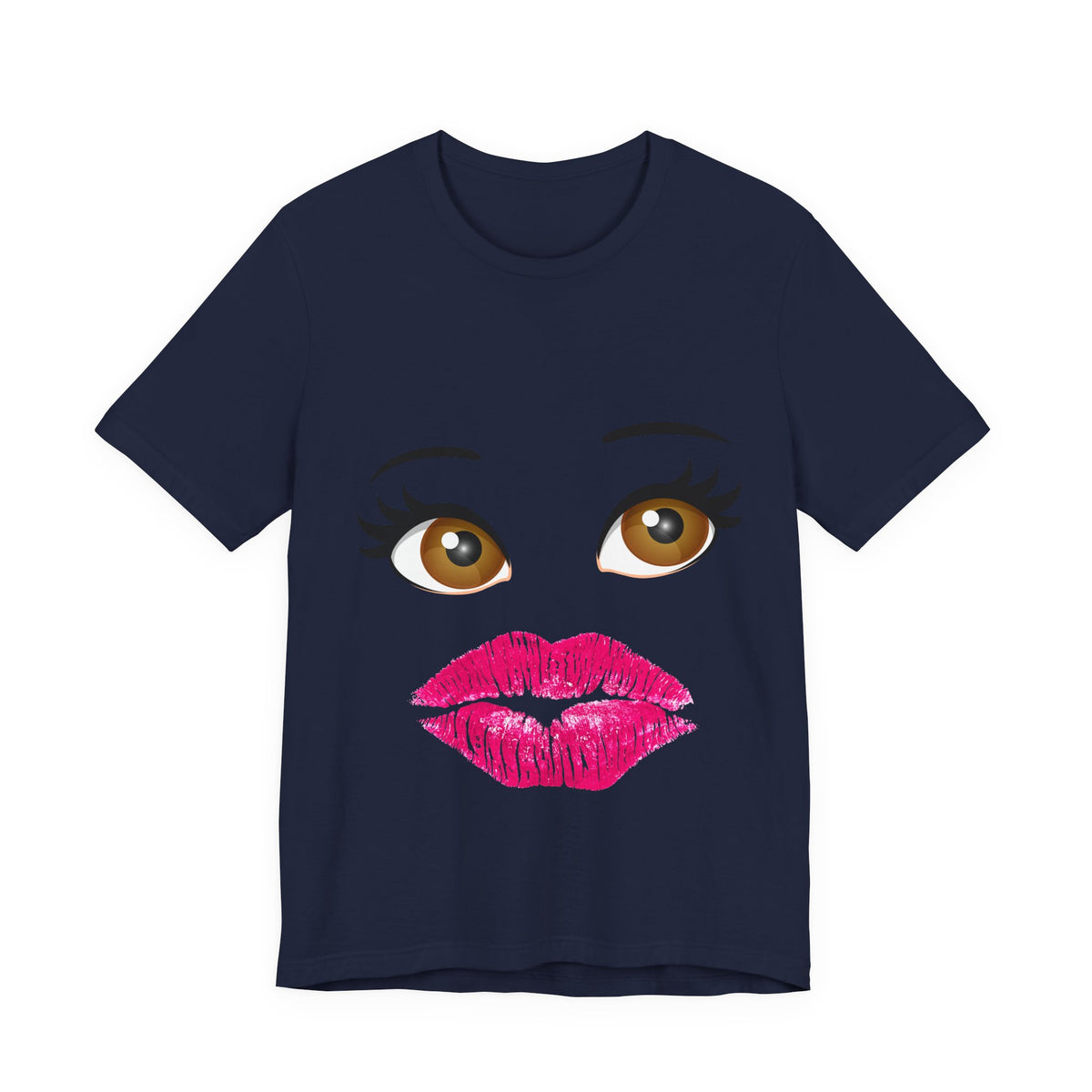 Kiss & Wink Graphic Tee — Cute Lip Print T-Shirt