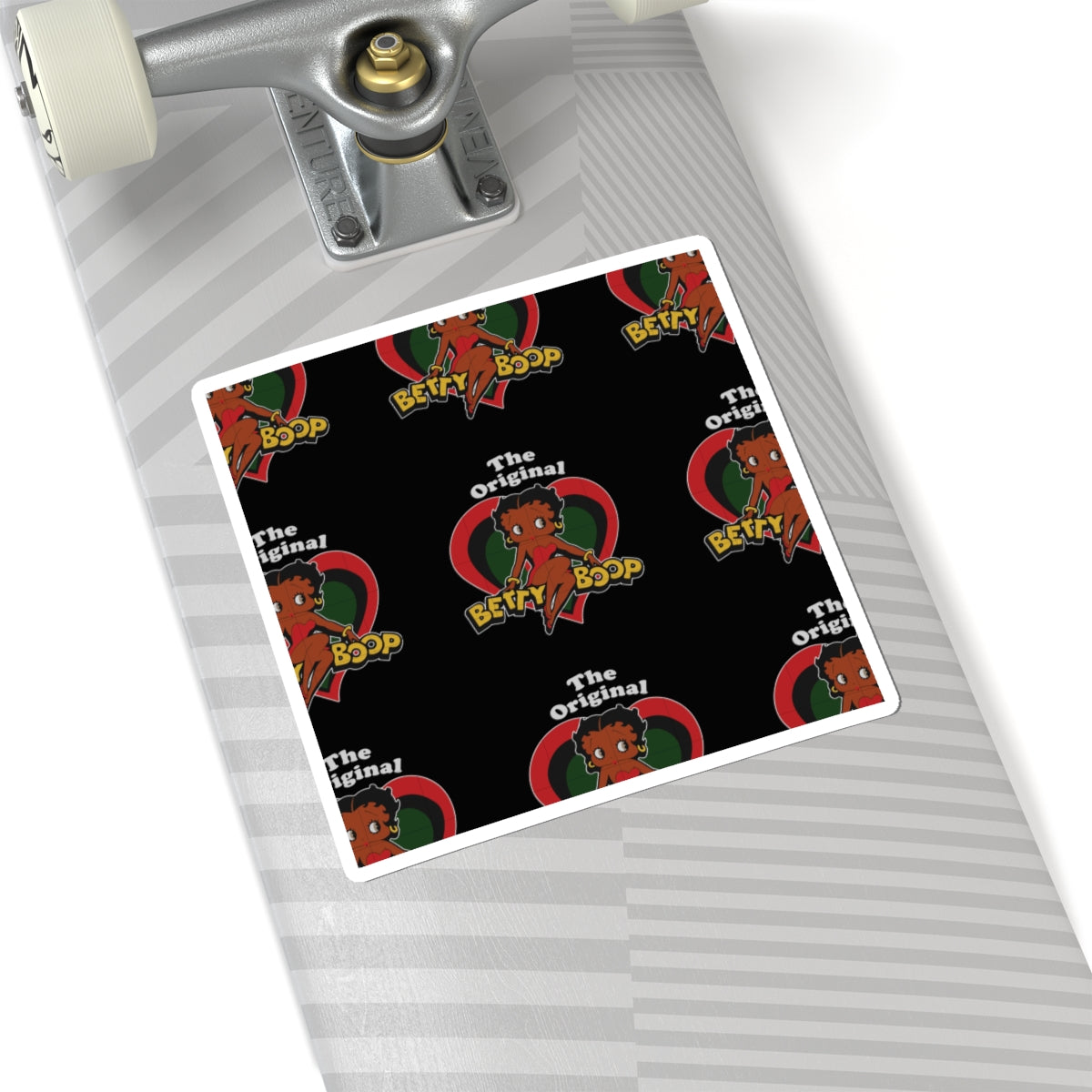 Betty Boop 'The Original' Heart Pattern Kiss-Cut Sticker — Retro Cartoon Laptop Decal