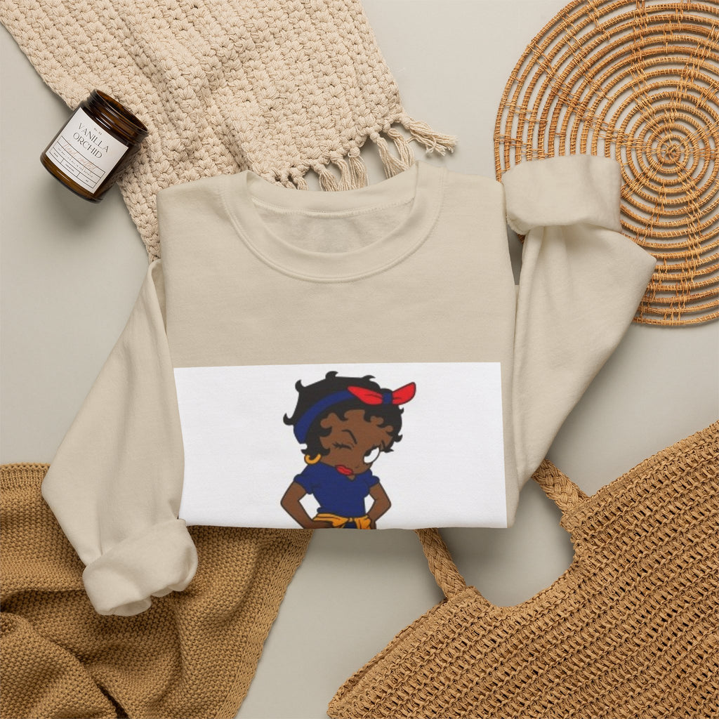 Crewneck Sweatshirt — Cute Girl Illustration Graphic