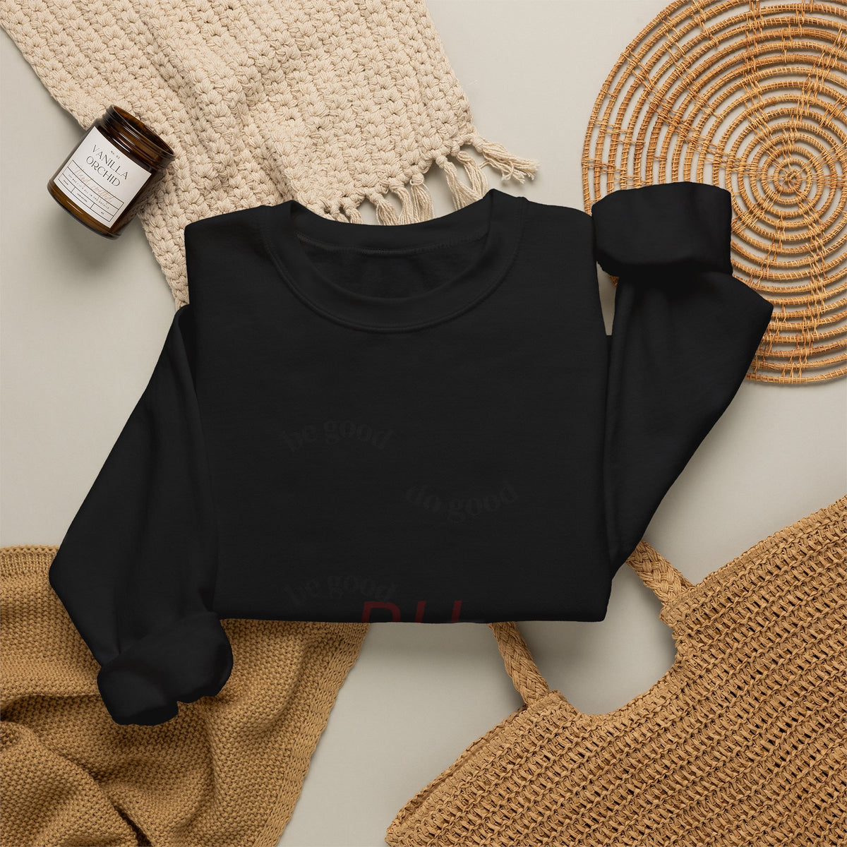 'Be Good' Minimal Crewneck Sweatshirt — Positive Message Pullover