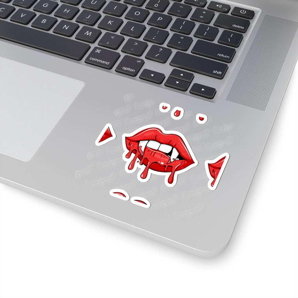 Dripping Vampire Lips Kiss-Cut Sticker