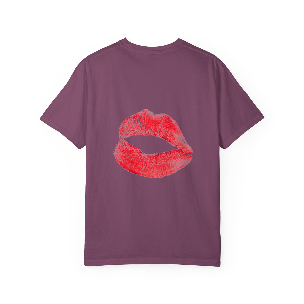 Kiss Face T-Shirt — Playful Lip Print Tee with Flirty Eyes