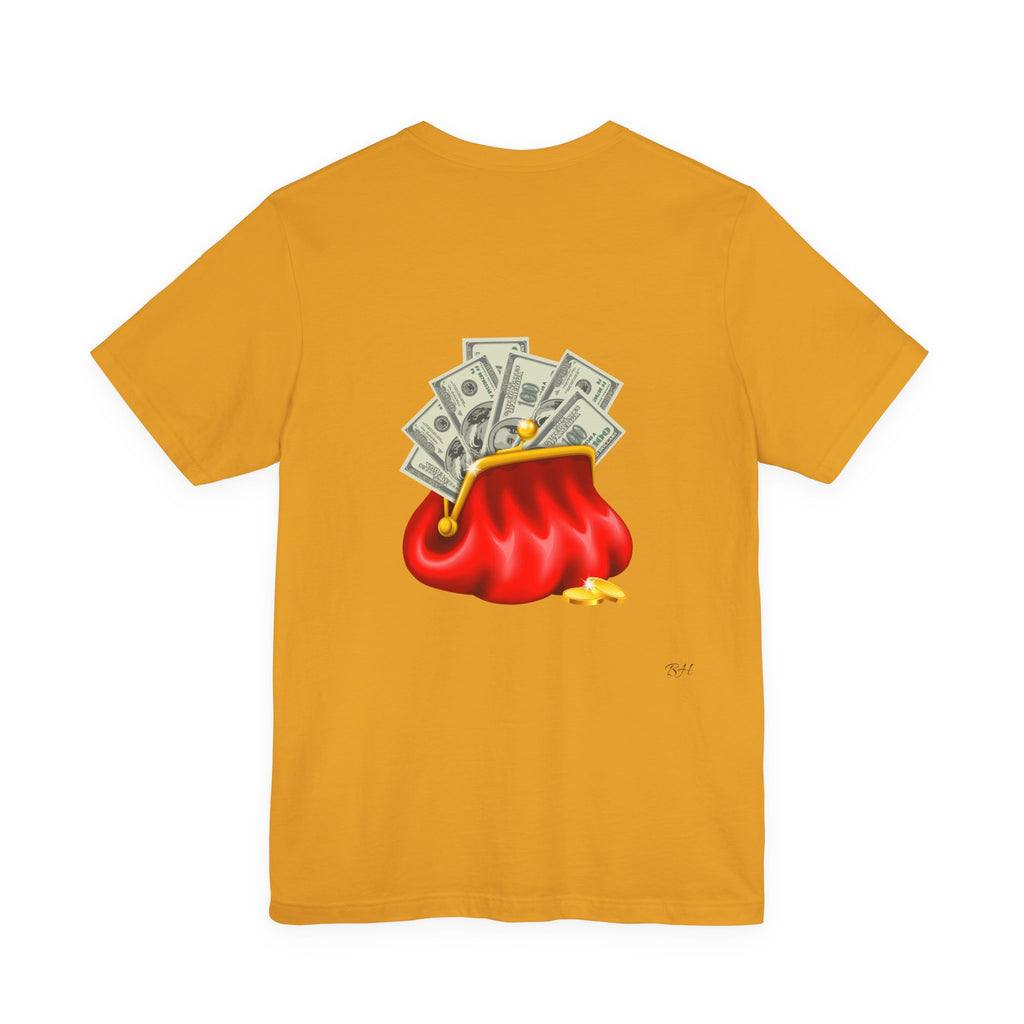 Gold Dollar Sign Tee — Minimalist Money Symbol Graphic T-Shirt
