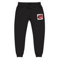 Embroidered Dripping Lip Sweatpants — White Fleece Joggers
