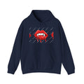 Dripping Red Lips Hoodie — Vampire Bite Graphic Pullover