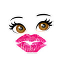 Kiss Mark & Eyes Kiss-Cut Sticker — Cute Lip Print Laptop Decal