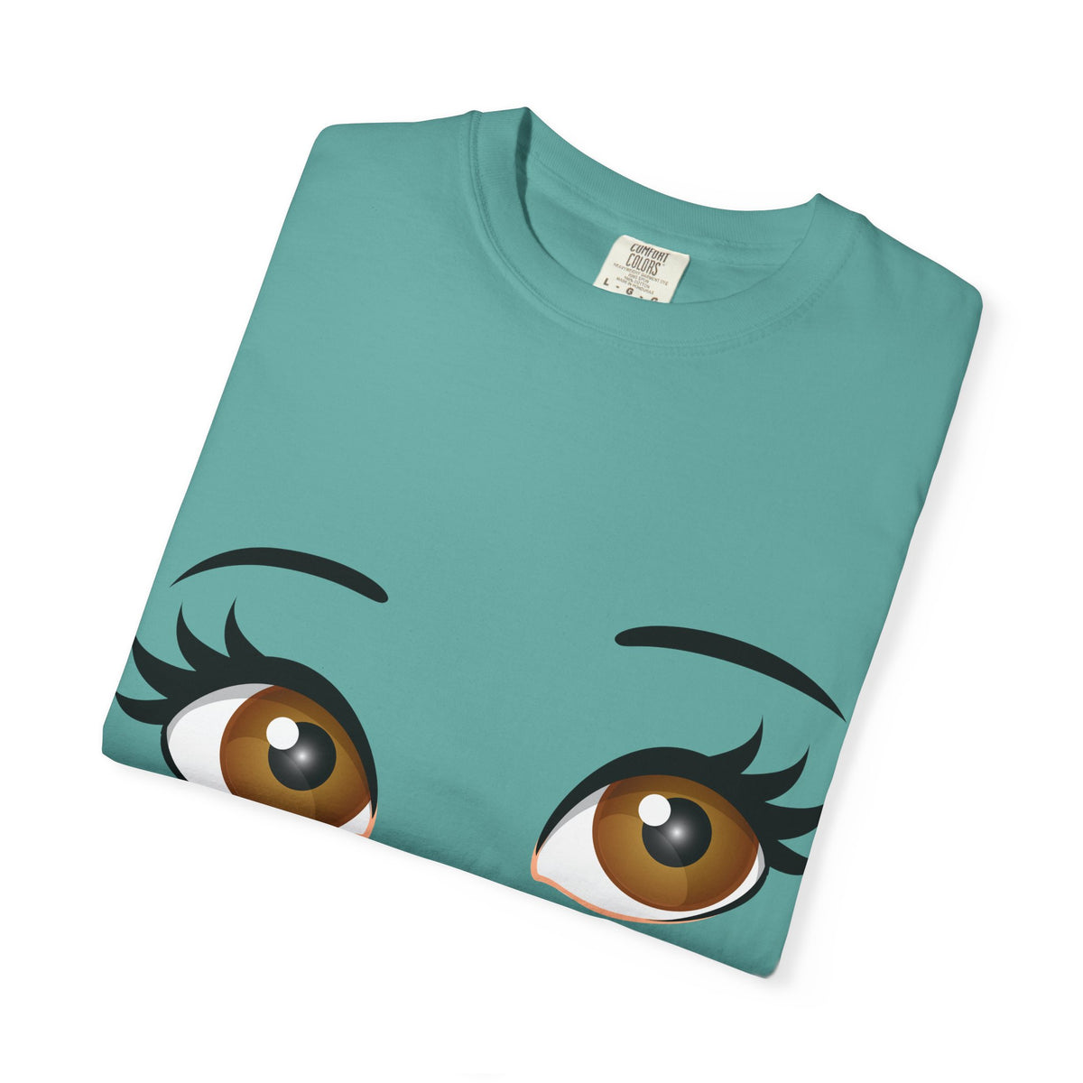 Kiss Face T-Shirt — Playful Lip Print Tee with Flirty Eyes