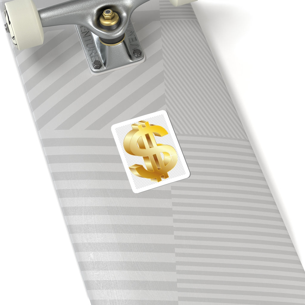 Gold Dollar Sign Sticker — Glossy Kiss-Cut Money Icon for Laptops, Journals & Gifts