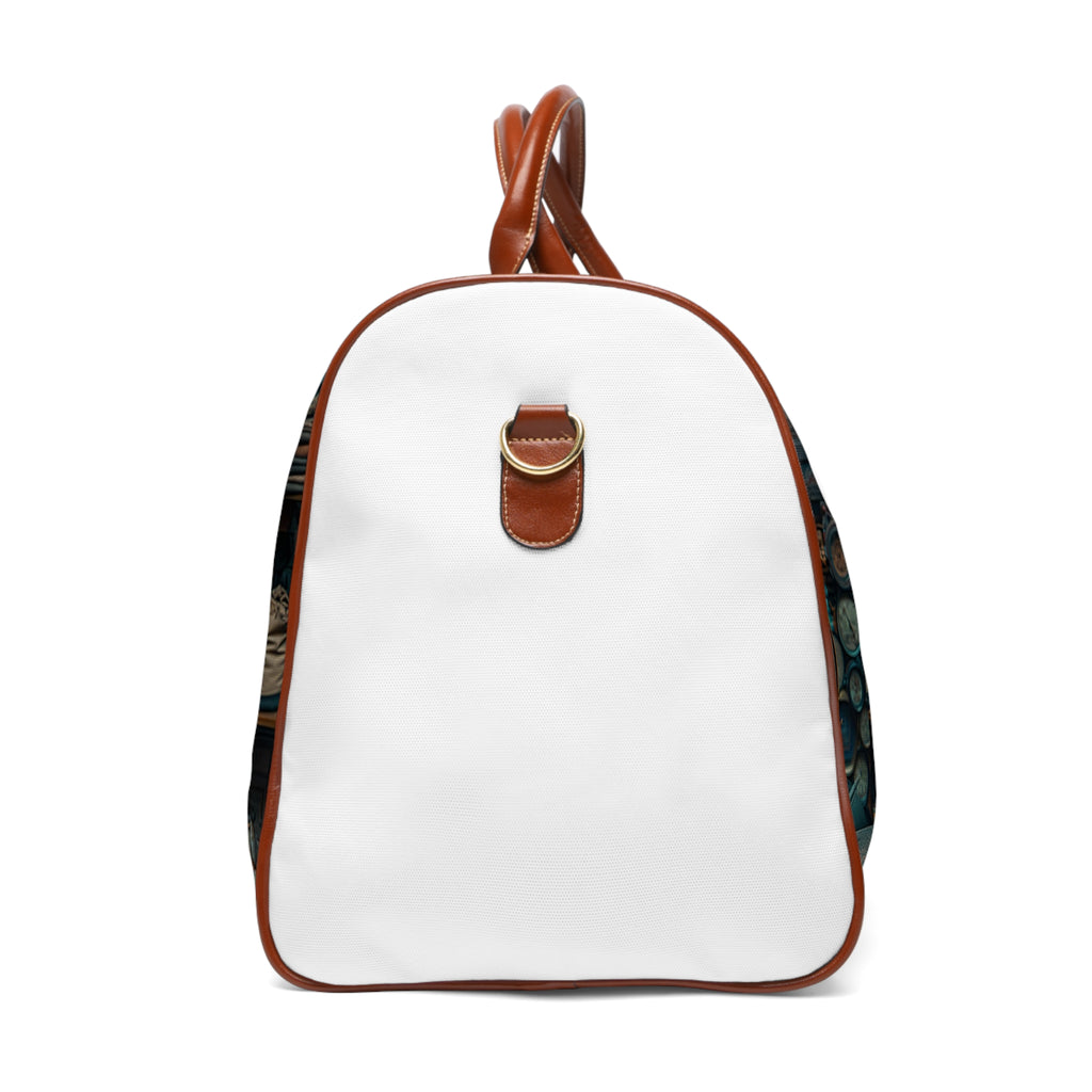 Travel Duffle Bag – Vintage Map & Adventure Gear Waterproof Weekender