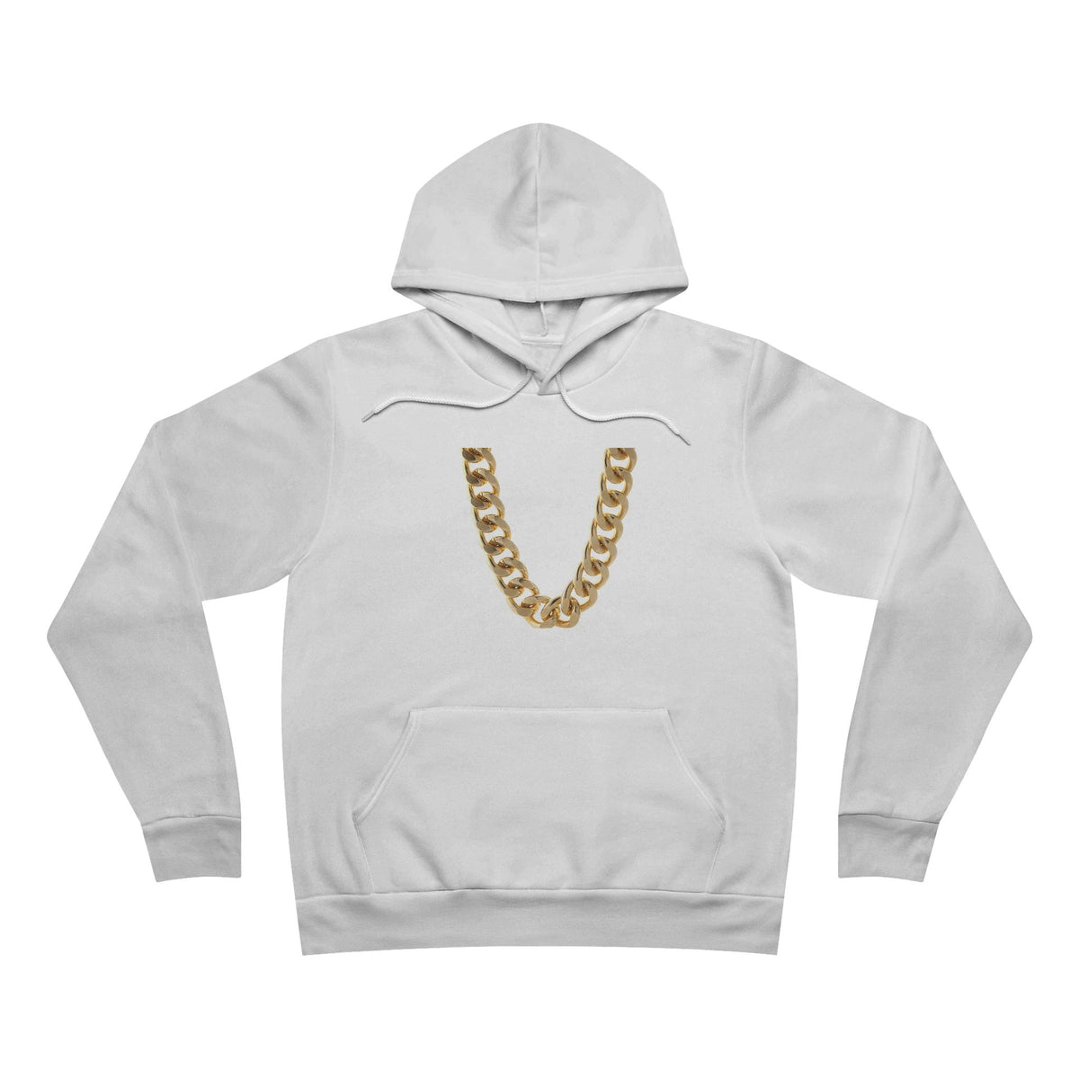 Gold Cuban Chain Hoodie — Graphic Pullover with Necklace Print