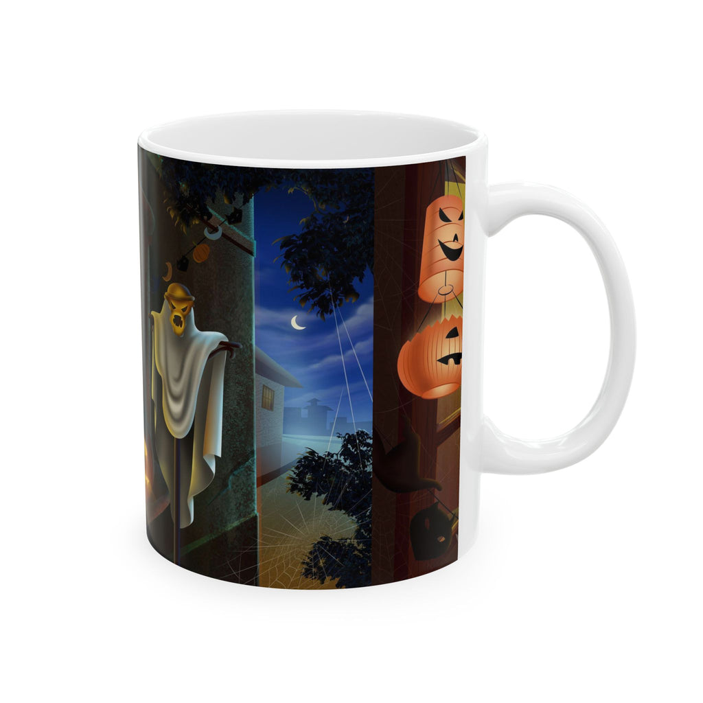 Halloween Ceramic Mug – Spooky Night Pumpkin & Ghost Coffee Cup (11oz/15oz)