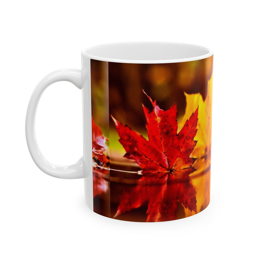 Autumn Leaves Ceramic Mug - Fall Foliage Coffee Cup (11oz & 15oz)