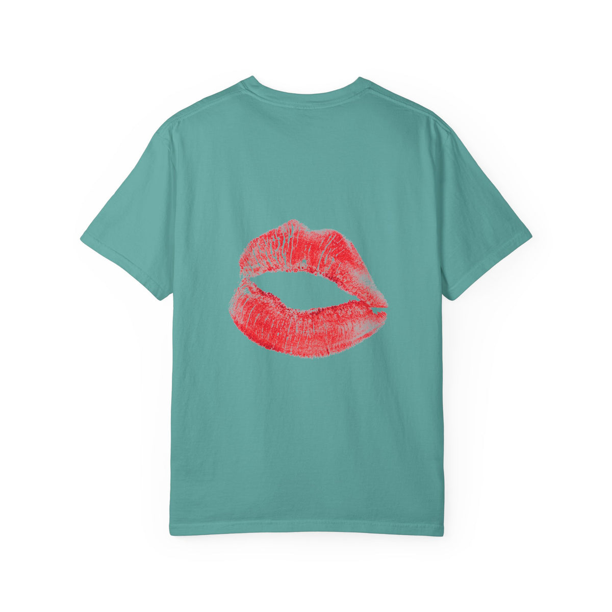 Kiss Face T-Shirt — Playful Lip Print Tee with Flirty Eyes