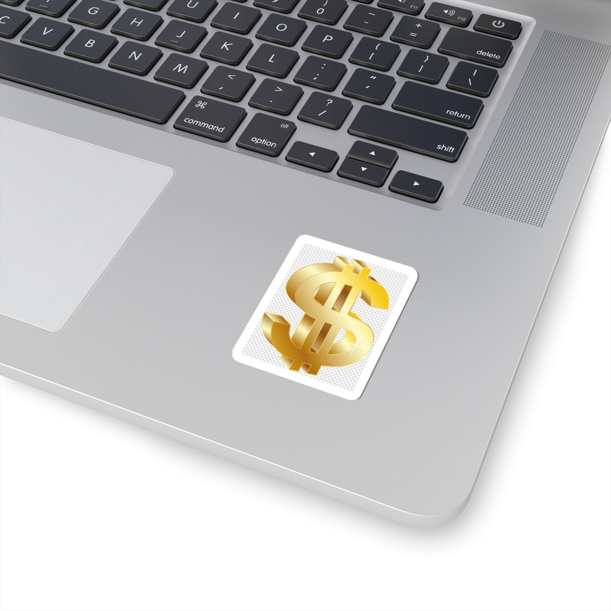 Gold Dollar Sign Sticker — Glossy Kiss-Cut Money Icon for Laptops, Journals & Gifts