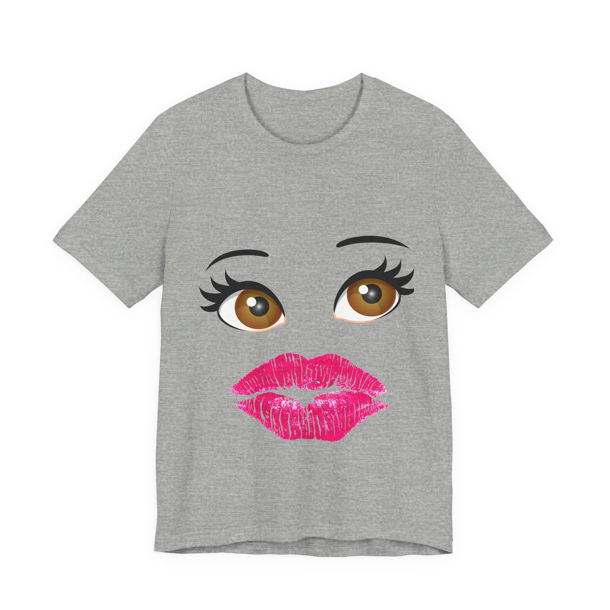 Kiss & Wink Graphic Tee — Cute Lip Print T-Shirt
