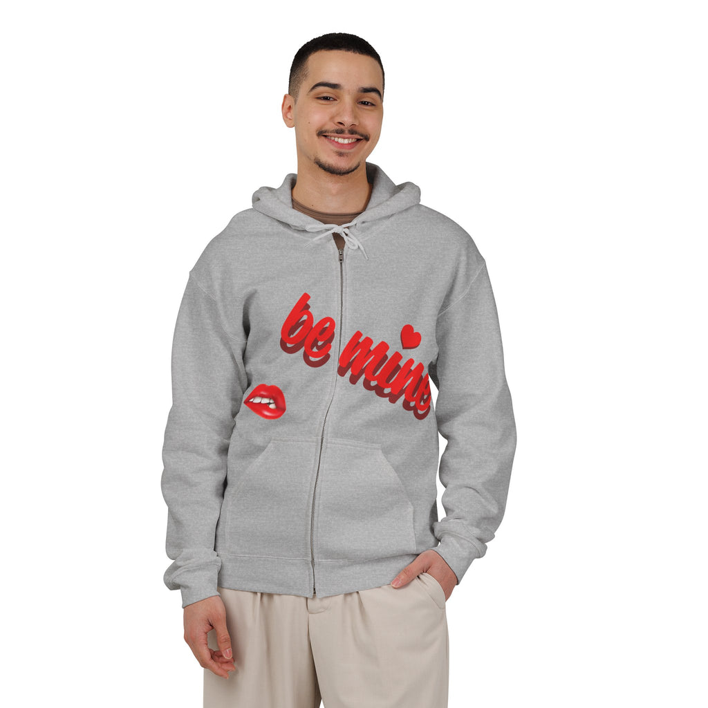 Zip Hoodie — Dark Cinematic Repeating Portrait Graphic