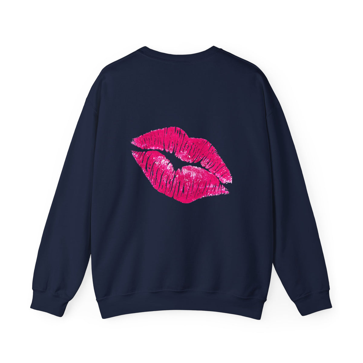 Kiss Face Crewneck Sweatshirt – Cute Big Eyes & Pink Lip Print
