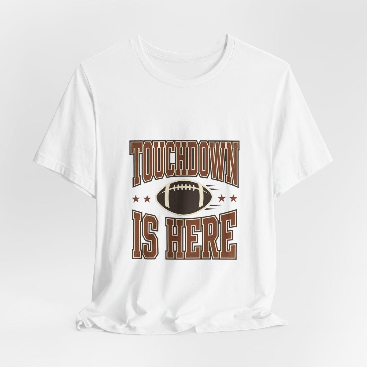 Touchdown Is Here T-Shirt | Football Season Retro Helmet & Script