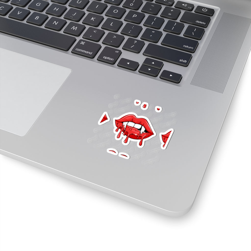 Dripping Vampire Lips Kiss-Cut Sticker
