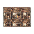 Monogram Woven Throw Blanket — Abstract Vintage Pattern, Personalized Initial "A"