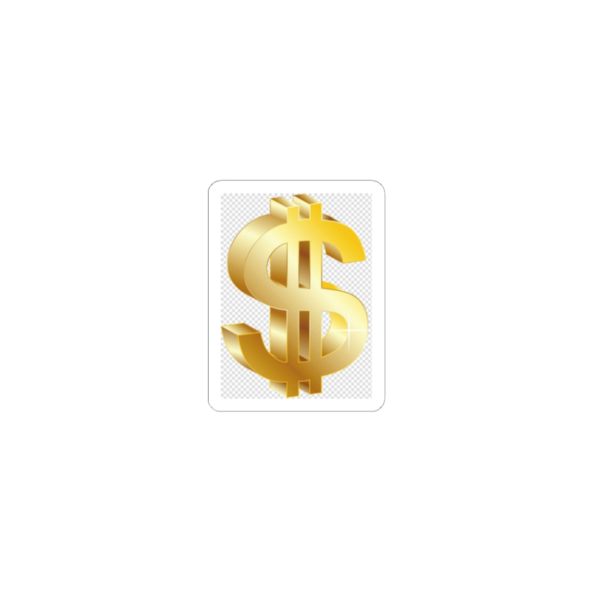 Gold Dollar Sign Sticker — Glossy Kiss-Cut Money Icon for Laptops, Journals & Gifts